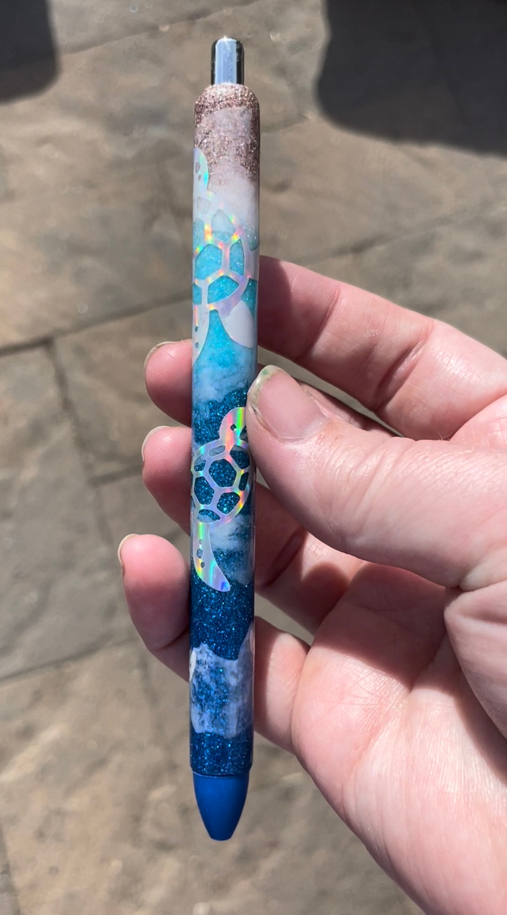 Beach Themed Epoxy Glitter Pen